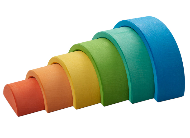 Open-ended - Ocamora - regenboog - hout - per set