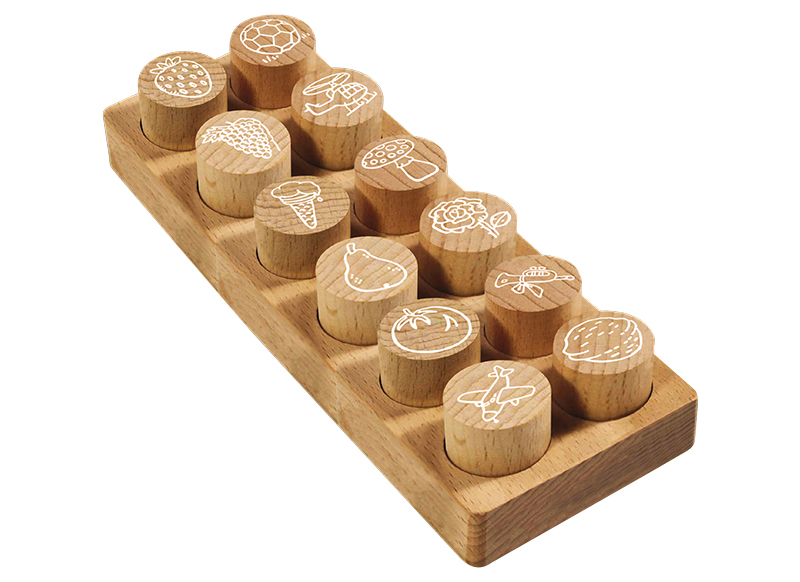 Stempels - herkenningstempels - nix - hout - set van 12