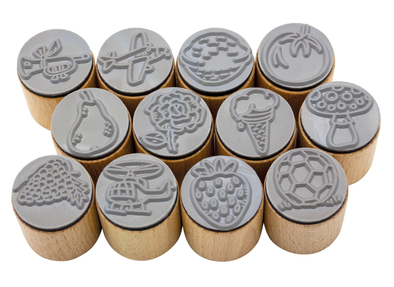 Stempels - herkenningstempels - nix - hout - set van 12