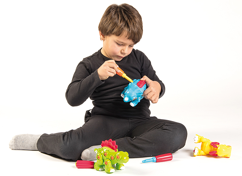 Dinosaurussen - schroeven - motoriek - set van 3 assorti