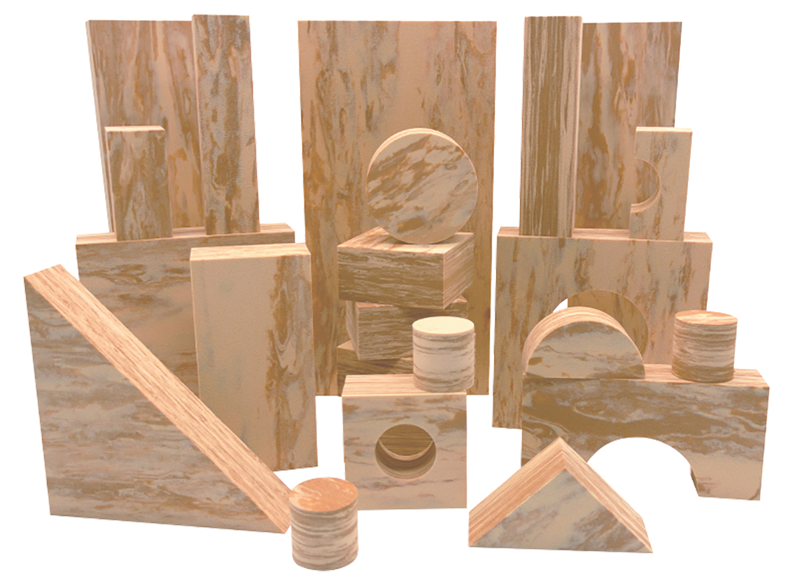 Bouwset - blokken - Weplay - houtlook - foam - set van 68