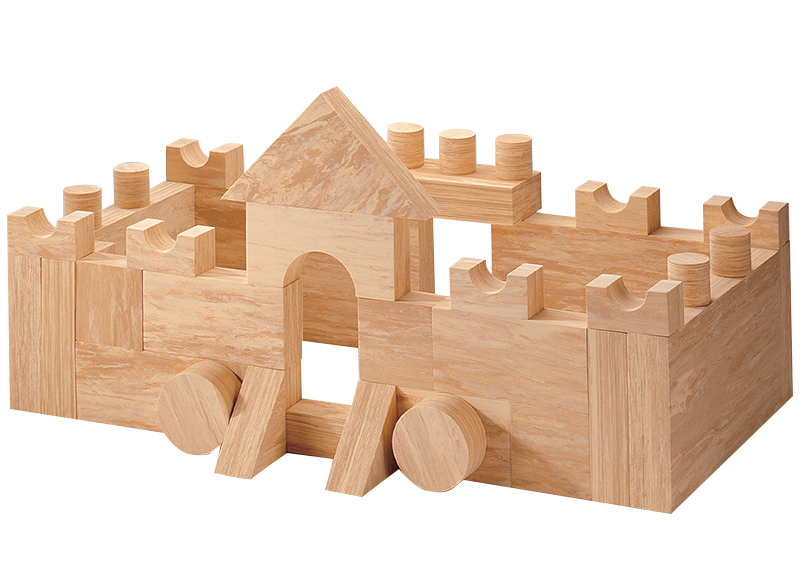 Bouwset - blokken - Weplay - houtlook - foam - set van 68