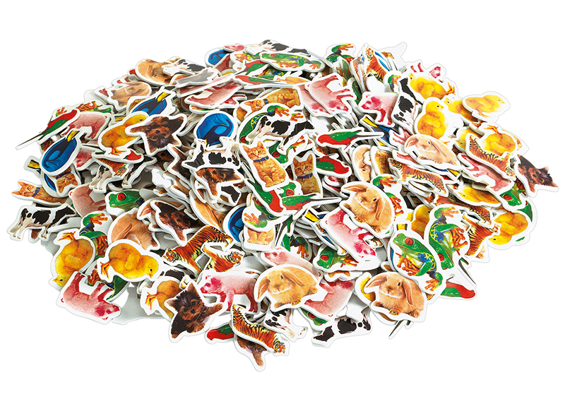 Stickers - foam - dieren - set van 500 assorti