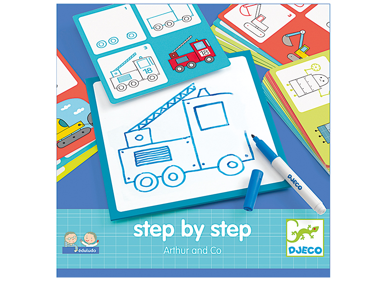 Bord - tekenbord - Djeco Step By Step - arthur - per set