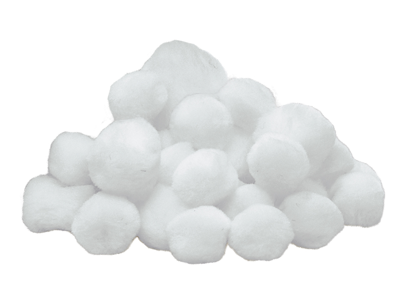 Pompons - 20-30 mm - wit - set van 100