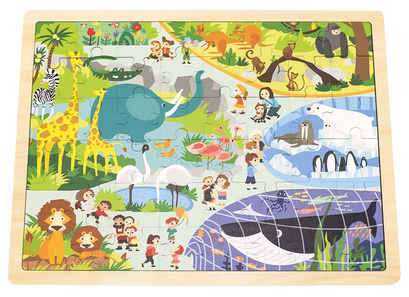 Puzzel - themapuzzel - Viga - dierentuin - 48 stukjes - hout - per stuk