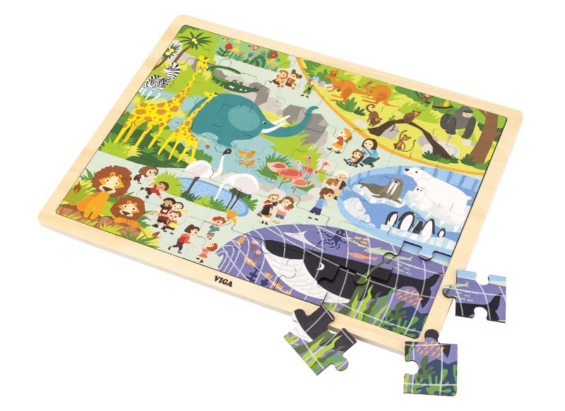 Puzzel - themapuzzel - Viga - dierentuin - 48 stukjes - hout - per stuk