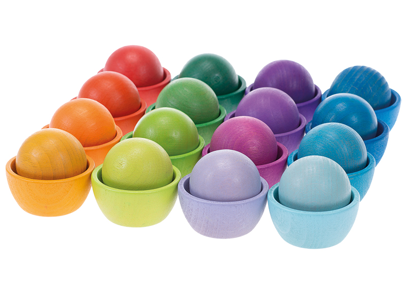 Open-ended - regenboog - bollen - schoteltje - set van 16