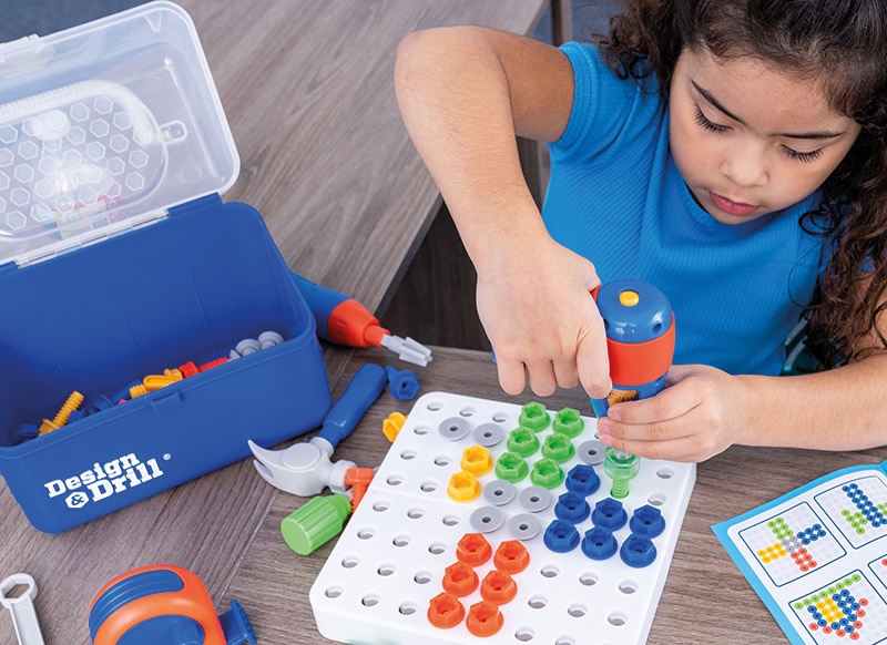 Bouwset - Educational Insights Design & Drill Toolbox - gereedschapskist - schroevenatelier - per spel