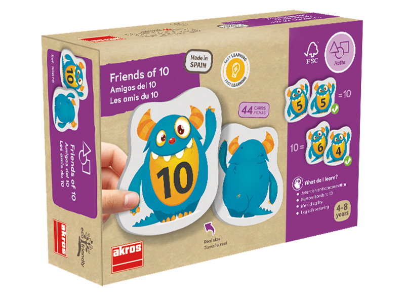 Spel - rekenspel - Akros Friends Of 10 - tellen tot 10 - monsters - per spel