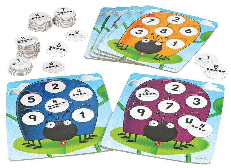 Spel - rekenspel - Learning Resources 10 On The Spot! Ten Frame Game - sommen maken - tellen tot 10 - per spel