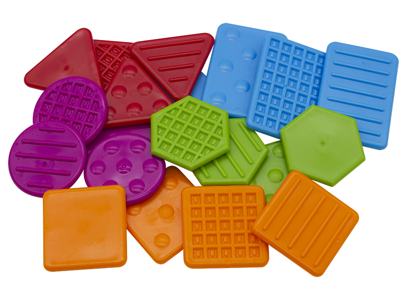 Voelstenen - reliëftegels - Learning Resources Teaching TacTiles - voelzakje - sensorisch - per set