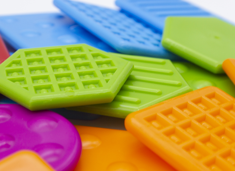 Voelstenen - reliëftegels - Learning Resources Teaching TacTiles - voelzakje - sensorisch - per set