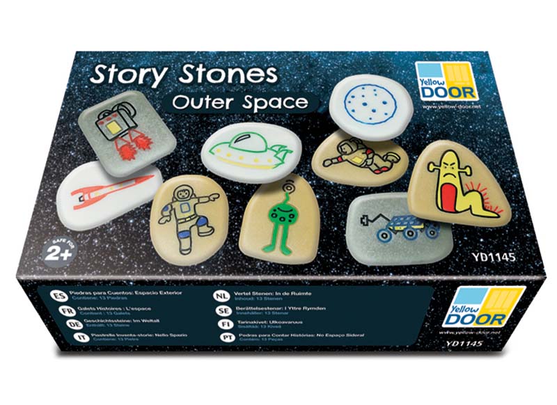 Spel - taalspel - Yellow Door Story Stones Outer Space - verhaalstenen - vertellen - luisteren - de ruimte - set van 13 assorti