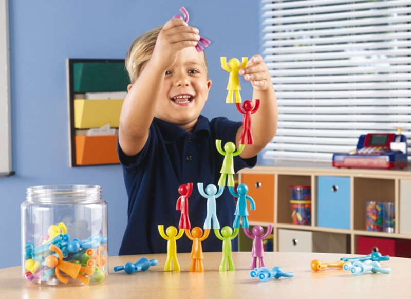 Bouwset - Learning Resources All About Me Buddy Builders - vormen - Buddy Bouwers stapelen - figuren - set van 32 assorti