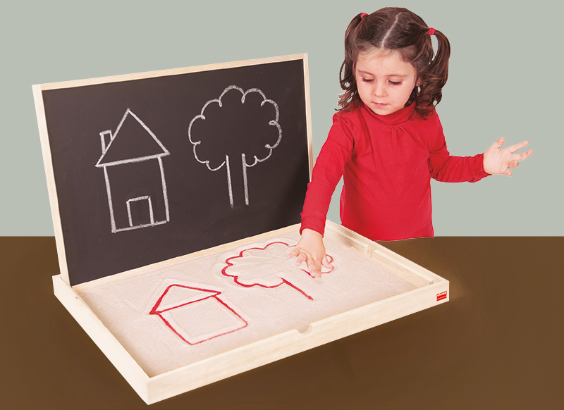 Oefenbak - Akros Multi-Sensory Pre-Writing Tray XL - met schrijfbord - schrijfroute - schrijfbewegingen - zand - per stuk