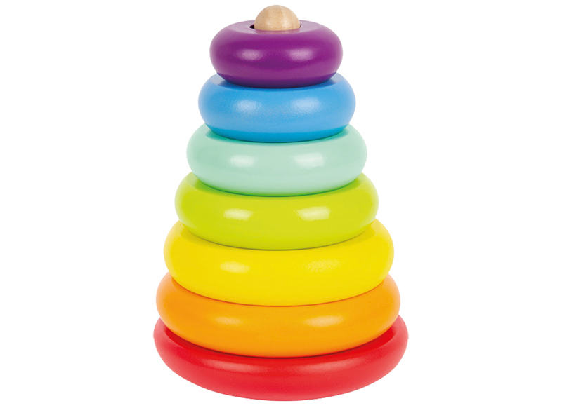 Stapelen en sorteren - stapeltoren - Hout - Regenboog Stapeltoren - Hout - 8-delig