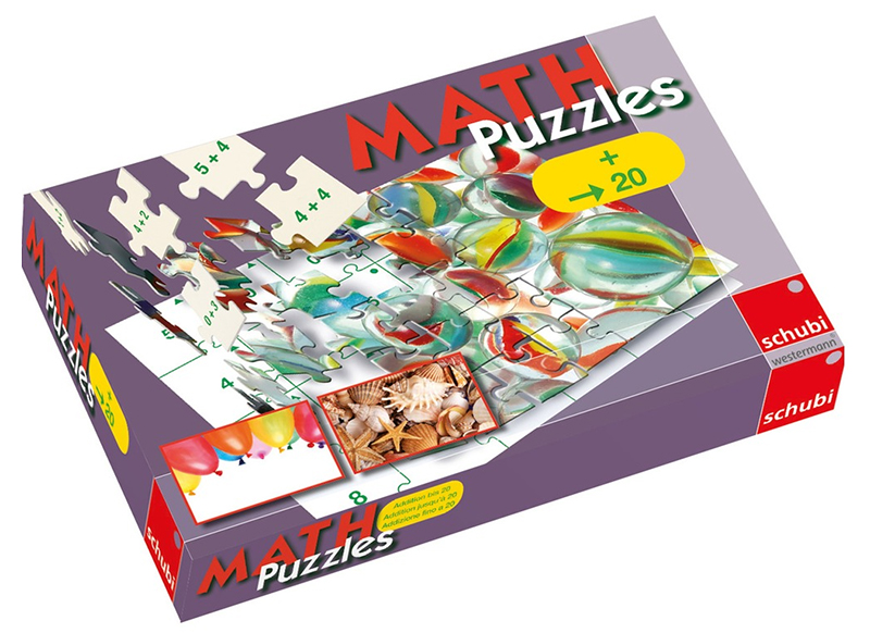 Rekenpuzzel - Schubi - rekenen - 3 verschillende puzzels met 24 stukjes - per stuk