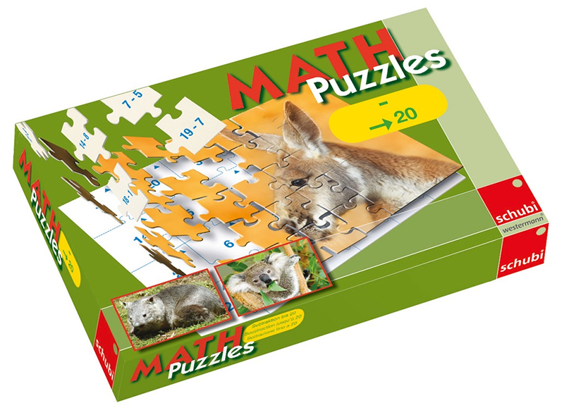 Rekenpuzzel - Schubi - rekenen - 3 verschillende puzzels met 24 stukjes - per stuk