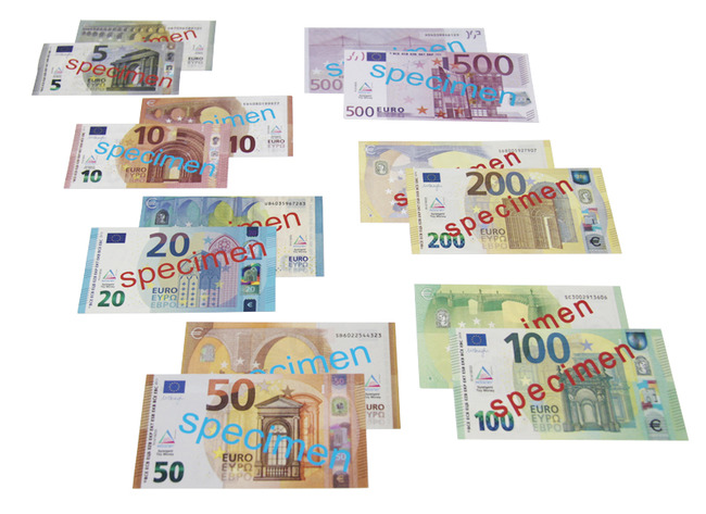 Rekenen met geld - euro - rekengeld - briefjes - set van 140
