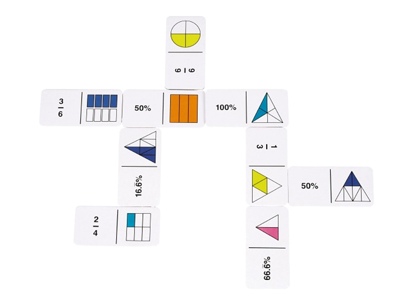 Rekenspel - breuken - Learning Resources - Rainbow Fraction Dominoes - domino - per spel