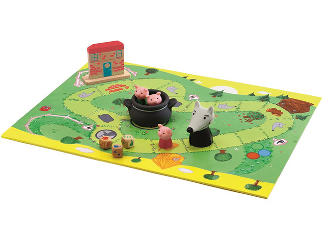 Spel - Djeco - Woolfy - de drie biggetjes - bordspel - gezelschapsspel - per spel
