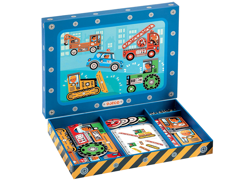 Spel - constructiespel - Djeco - hamertje tik - voertuigen - 24 vormen - fijne motoriek - per set