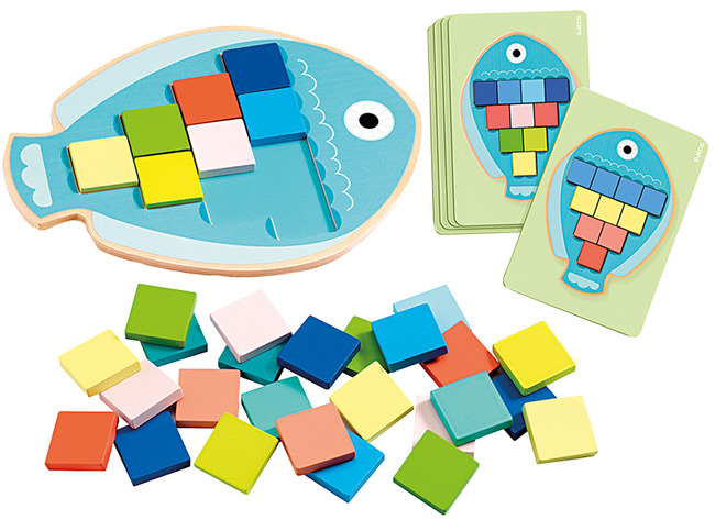 Kleur en vorm - Djeco - Mosa Color - mozaïek - kleurrijke vissen - per spel