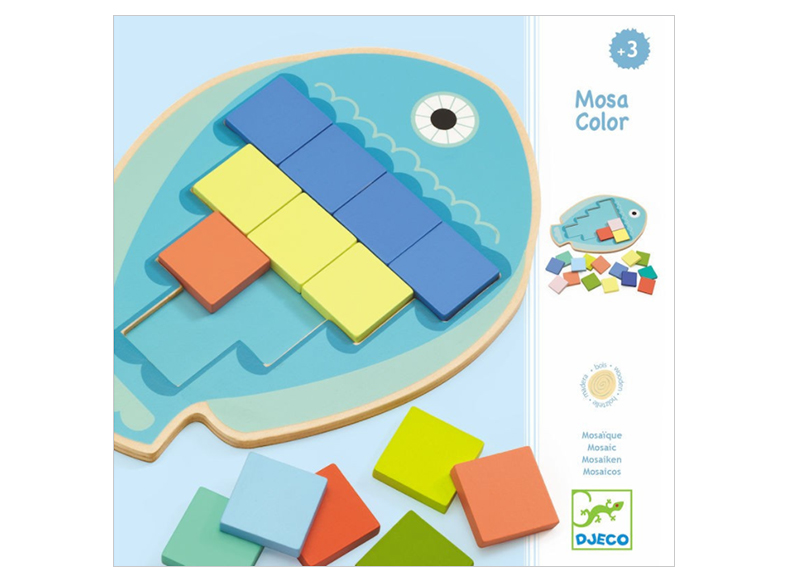 Kleur en vorm - Djeco - Mosa Color - mozaïek - kleurrijke vissen - per spel