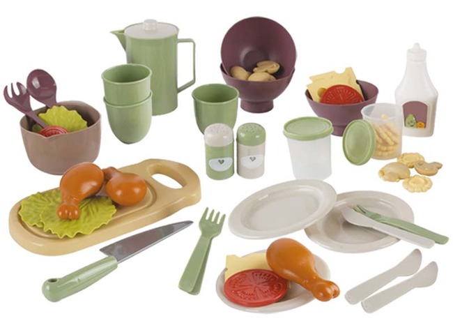 Voedingsset - imitatievoeding - voedingswaren - Dantoy - Green garden - salade set - bioplastic - assortiment van 56