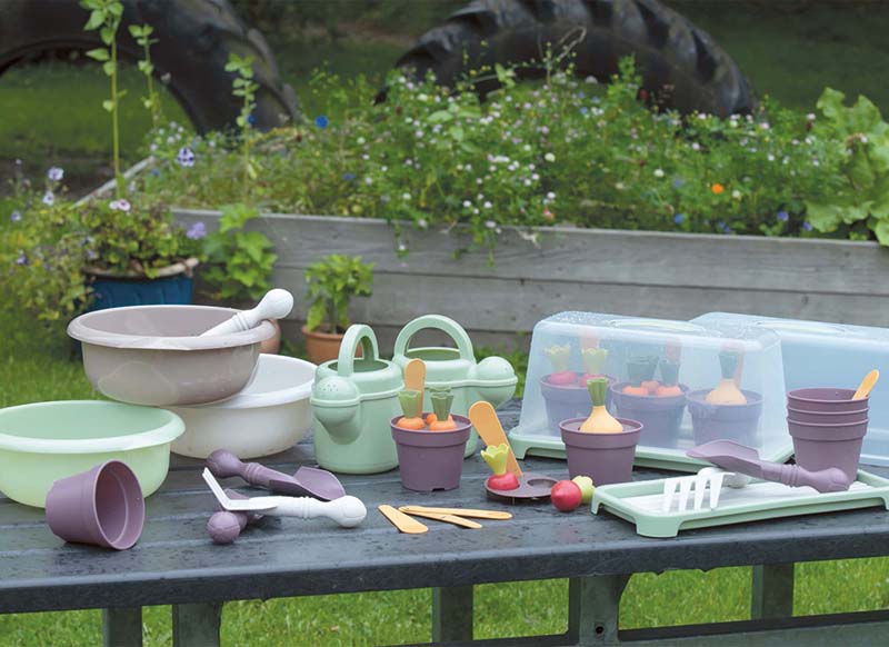 Voedingsset - imitatievoeding - Dantoy - Green Garden - groenten kweken - bioplastic - set van 54 assorti