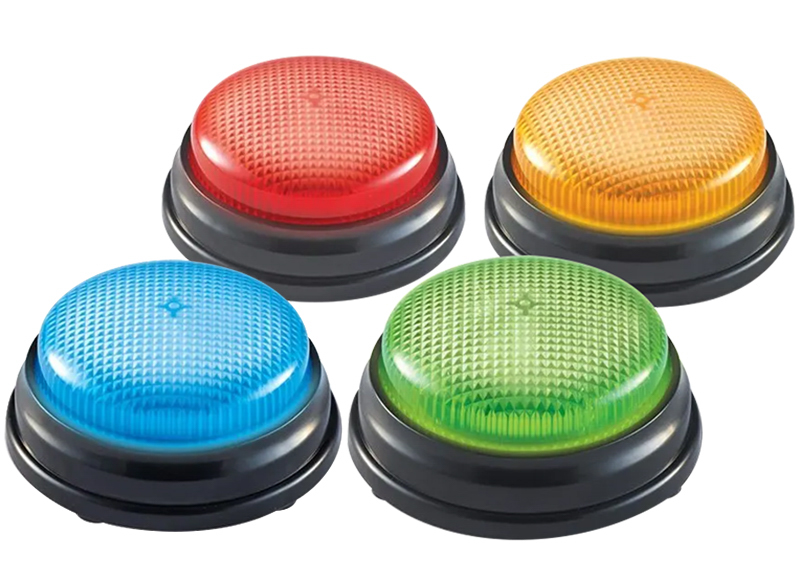 Antwoordknoppen - Learning Resources Lights And Sounds Buzzers - geluid en licht - set van 4 assorti