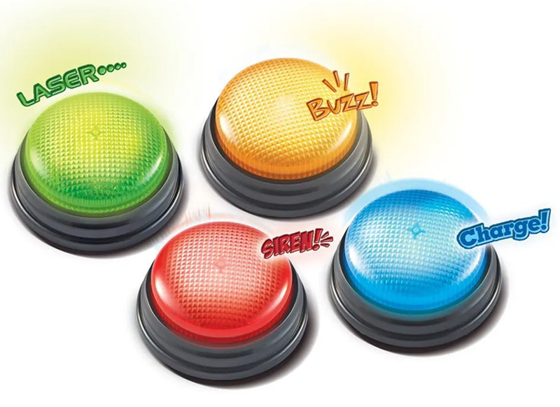 Antwoordknoppen - Learning Resources Lights And Sounds Buzzers - geluid en licht - set van 4 assorti