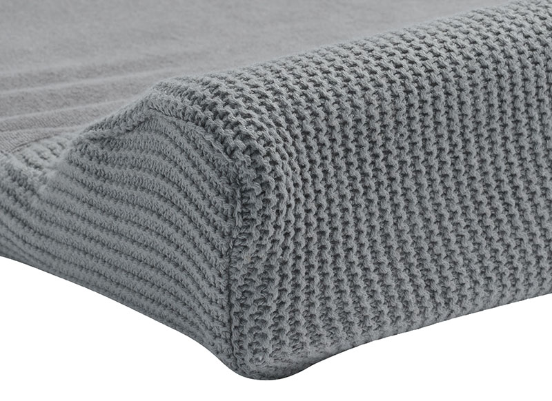 Aankleedkussenhoes - Jollein Basic Knit - 50 x 70 cm - stone grey - per stuk