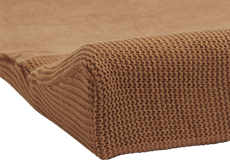 Aankleedkussenhoes - Jollein Basic Knit - 50 x 70 cm - caramel - per stuk