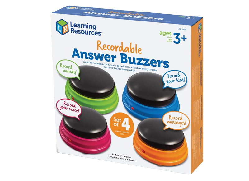 Antwoordknoppen - Learning Resources Recordable Answer Buzzers - opneembaar - set van 4 assorti