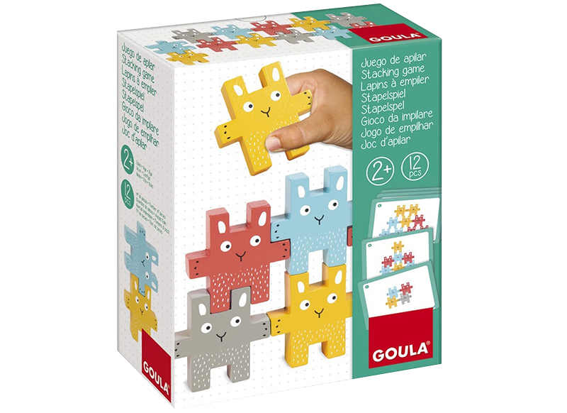 Stapelspel - Goula - stapelbare konijnen - hout - per spel