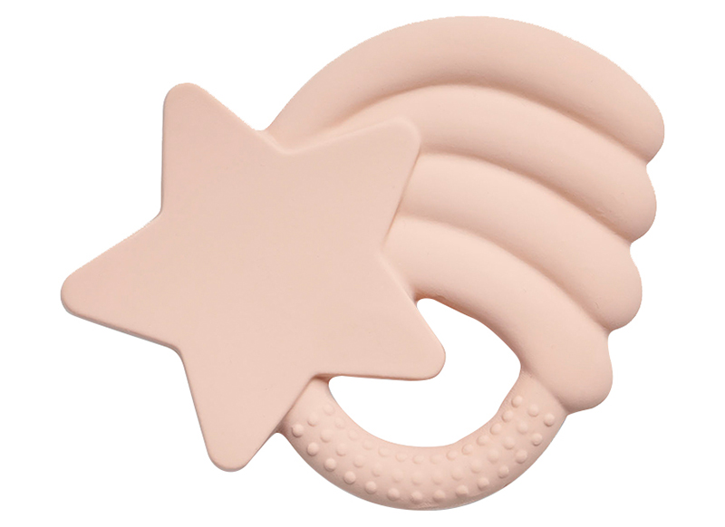 Bijtring - Jollein - rubber falling star pale pink - per stuk