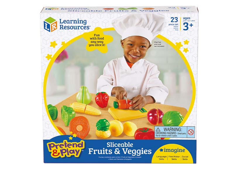 Voedingsset - imitatievoeding - Learning Resources Pretend & Play Sliceable Fruits & Veggies - velcro - gesneden fruit - set van 23 assorti