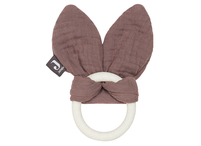 Bijtring - Jollein - siliconen bunny ears chestnut - per stuk