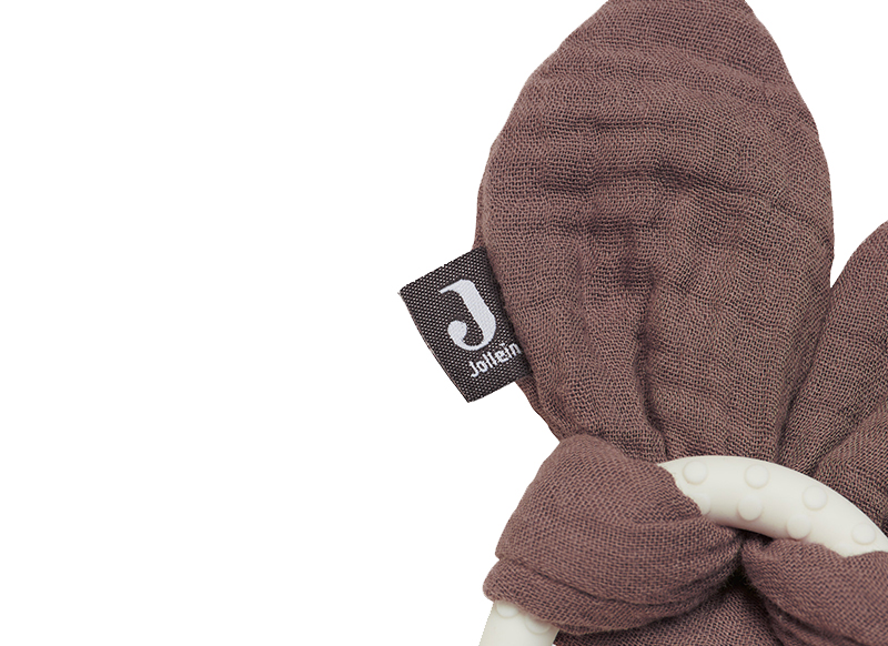 Bijtring - Jollein - siliconen bunny ears chestnut - per stuk