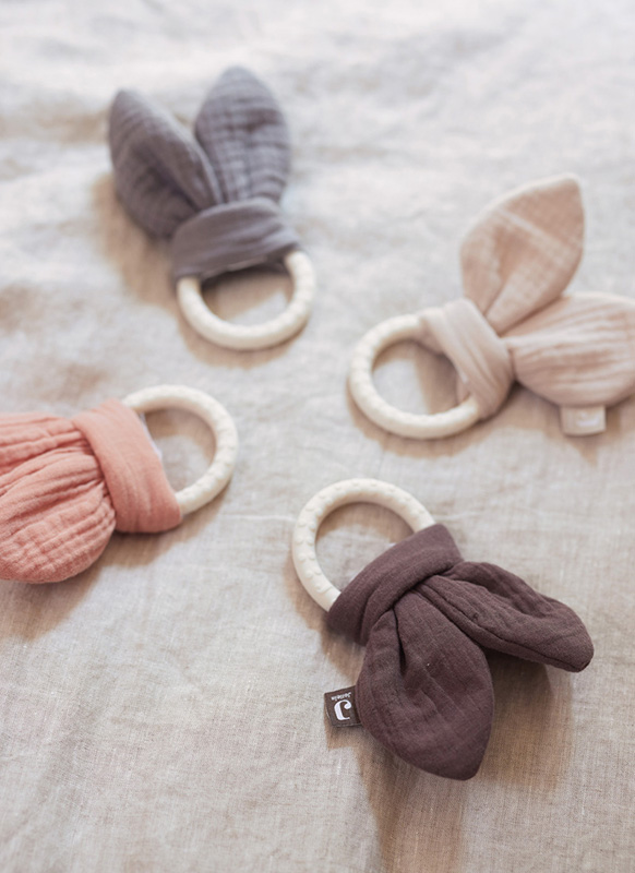 Bijtring - Jollein - siliconen bunny ears chestnut - per stuk
