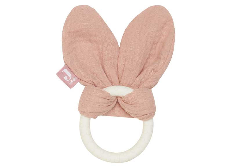 Bijtring - Jollein - siliconen bunny ears rosewood - per stuk
