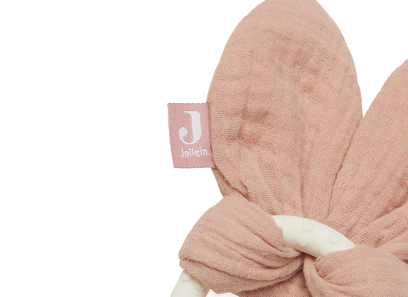 Bijtring - Jollein - siliconen bunny ears rosewood - per stuk