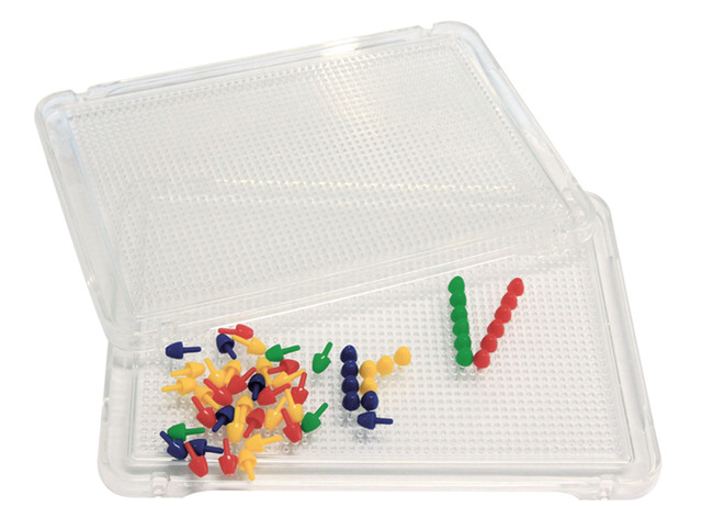 Fijne motoriek - steekparels - pinnenborden - multi - transparant - set van 6