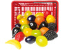 Winkelmandje - imitatievoeding - fruit - plastic - per set