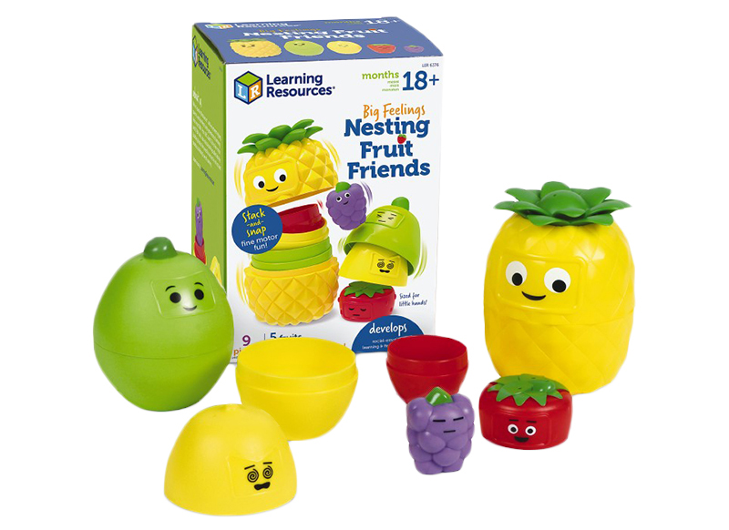 Eerste speelgoed - Learning Resources  - emotie nesting fruit friends - set van 9