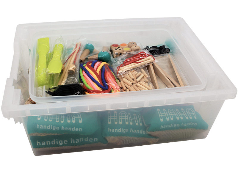 Fijne motoriek - Handige Handen - motoriekdoos - set van 23 assorti