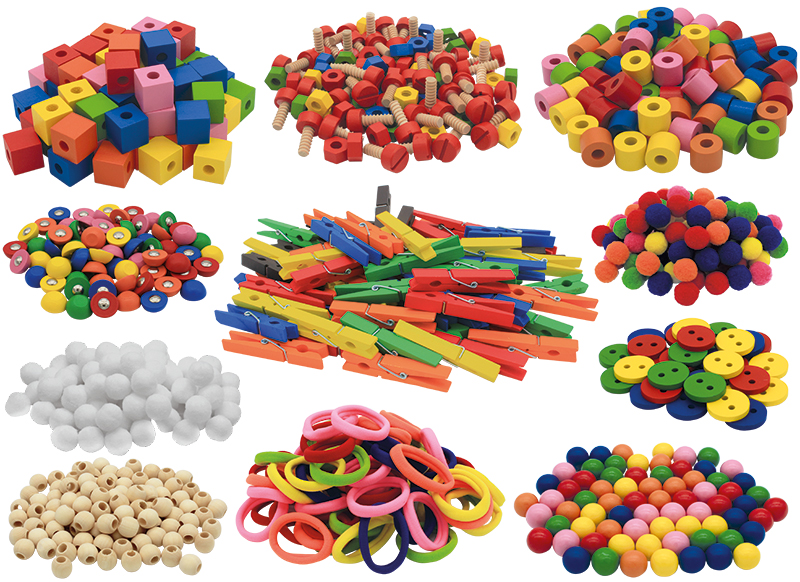 Fijne motoriek - Handige Handen - motoriekdoos - set van 23 assorti