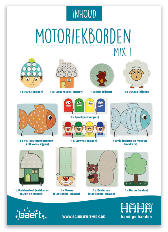 Motoriekborden - Handige Handen - mix 1 - per set